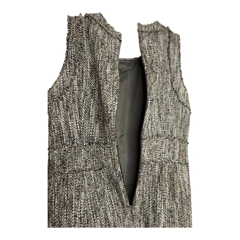 Michael Kors Women’s Sleeveless Tweed Sheath Brown/Black/Cream Dress SZ 6